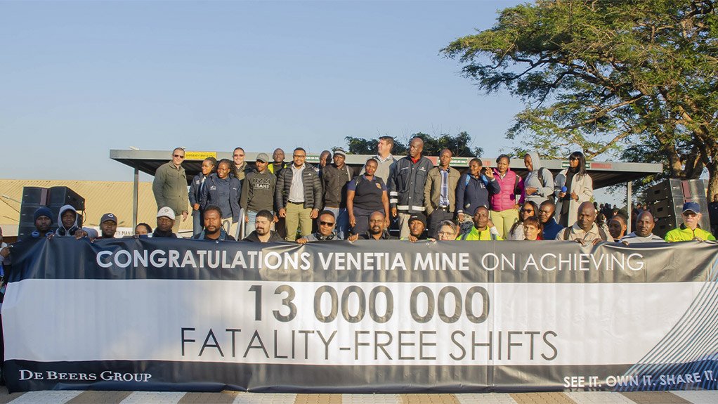 De Beers Group Venetia mine celebrates 13 million fatality-free shifts