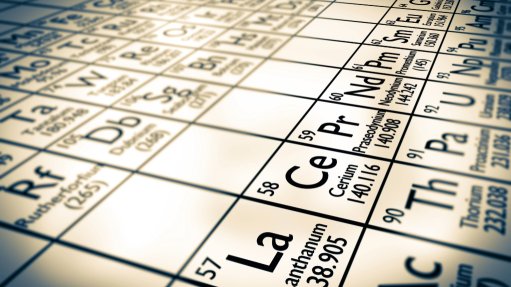 A periodic table showing some of the rare earth elements