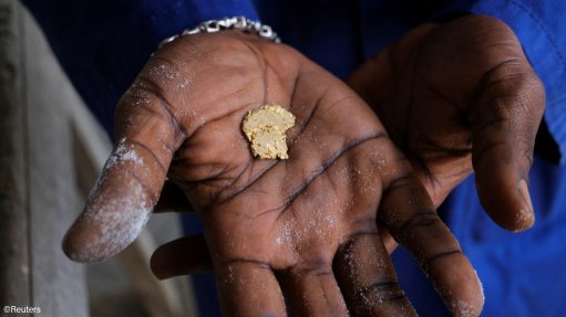 A gold nugget produced in Ghana