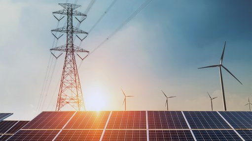 Solar panels, wind turbines and transmission lines
