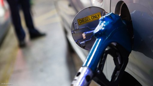 A diesel vehicle being refuelled