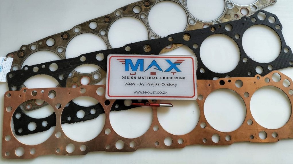 An image of metal cut by waterjet cutting