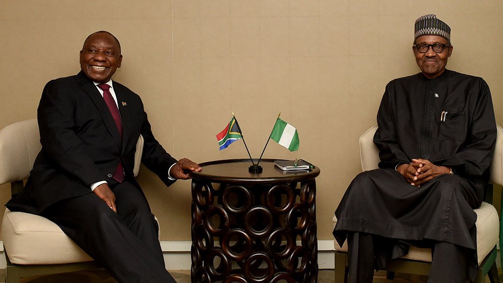 President Cyril Ramaphosa and former Nigerian President Muhammadu Buhari