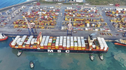 

BIG BERTHING: In early July, the MSC Nicola Mastro, one of the world’s largest container vessels, berthed that the deepwater Port of Ngqura, in the Eastern Cape. The giant ship’s berthing was made possible by a four-tug operation managed by a marine crew of some 24 members and led by Marine Pilot Olwethu Mtsewu-Sisilana.
