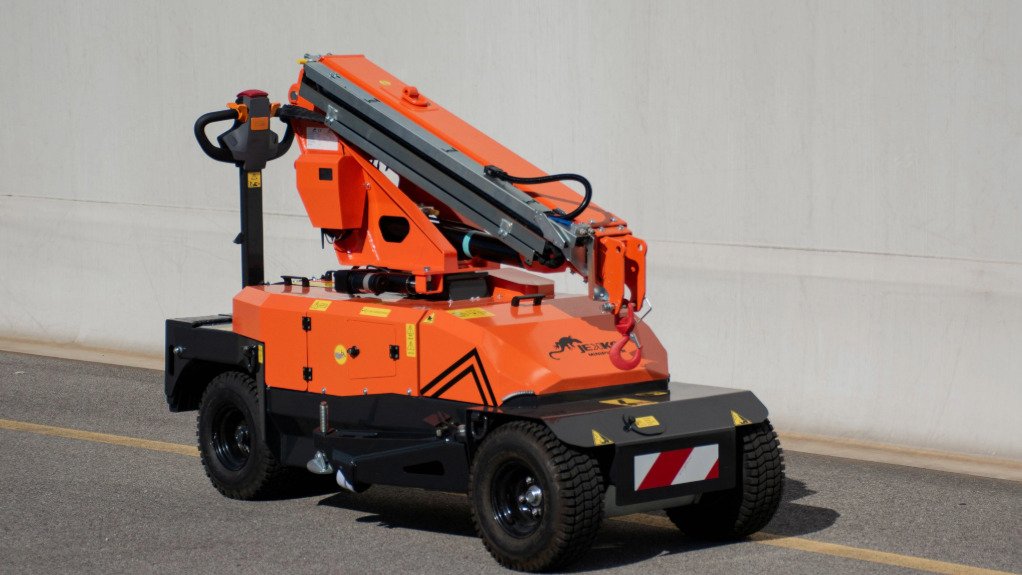 The image depicts a Jekko mini crane