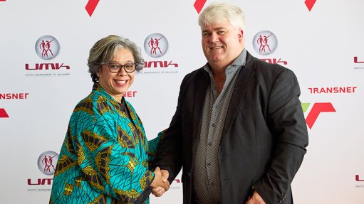 Transnet Group CE Michelle Phillips and UMK CEO Malcolm Curror.