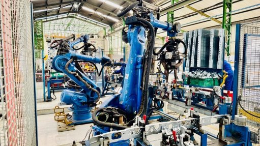 Robotic arms used in spot welding automotive components