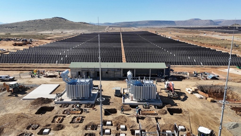 The 240 MW Mooi Plaats Solar PV project, which forms part of Koruson 2, under construction