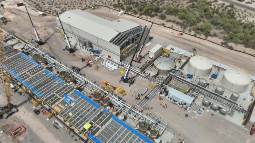 Electrowinning building structure in March 2025.