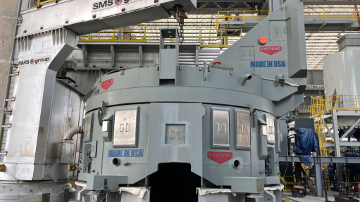 An image of an electric arc furnace