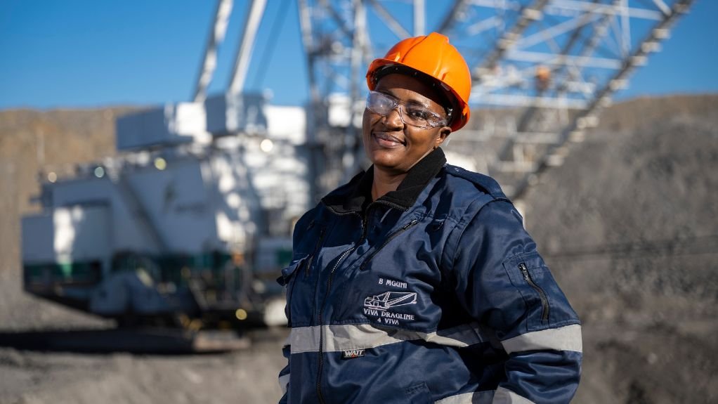 A female mineworker on site