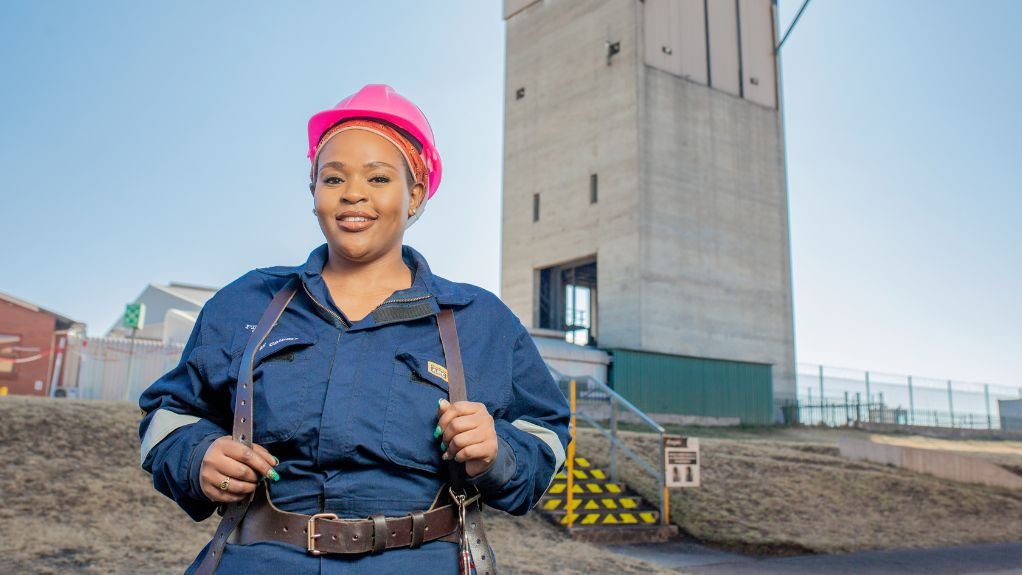 A female mineworker on site