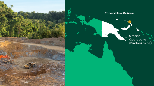 Location map of the Simberi gold project