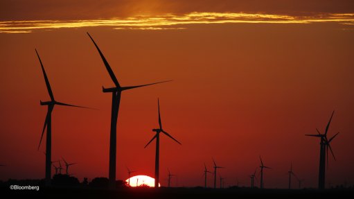 Image of wind turbines silhouette