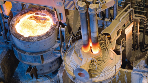 An image of a furnace at JSW’s facility