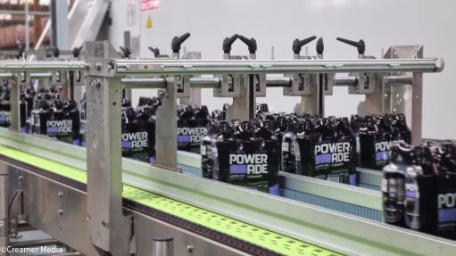 CCBA's high-speed, fully automated Powerade and Bonaqua production line in Midrand