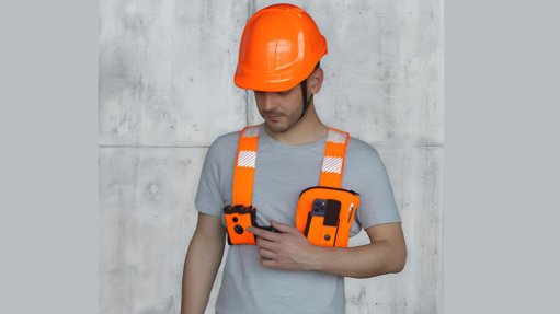 Person wearing a soteria produc