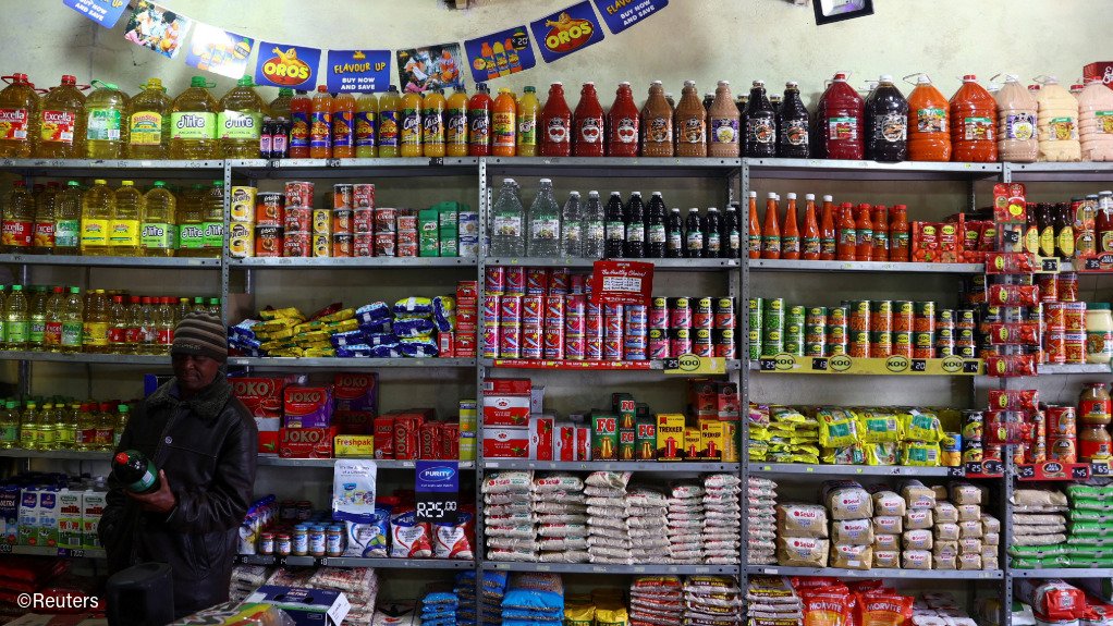 food groceries in spaza shop