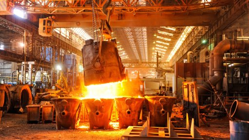 a manufacturing facility with a smelter pot