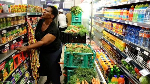 A customer shopping in a grocery store