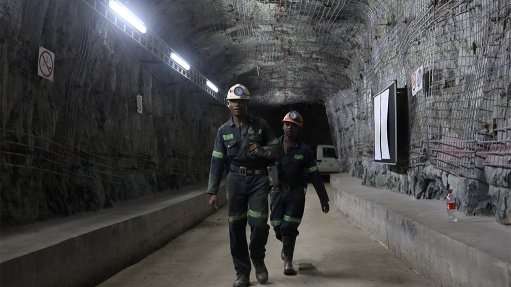 Mineworkers underground at Cullinan mine