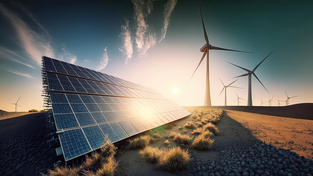 Image of solar and wind energy operation