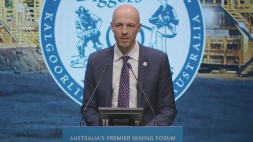 Australian Vanadium Limited CEO Graham Arvidson addressing the Diggers and Dealers Mining Forum on Monday.