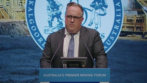 Jupiter Mines MD Brad Rodgers speaking at the Diggers and Dealers conference in Kalgoorlie, Australia.