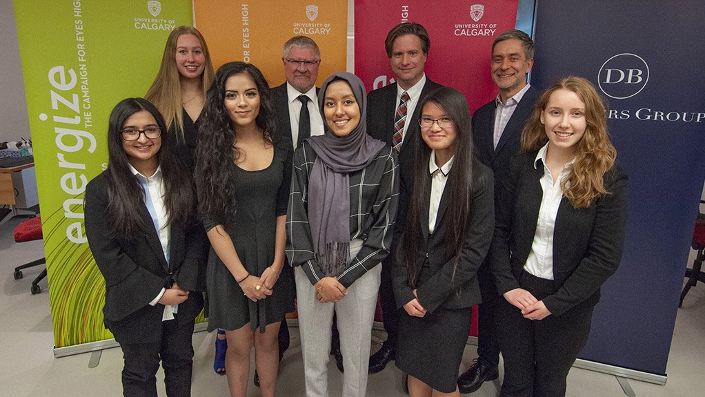 First six University of Calgary STEM scholarships recipients during a luncheon in Canada
