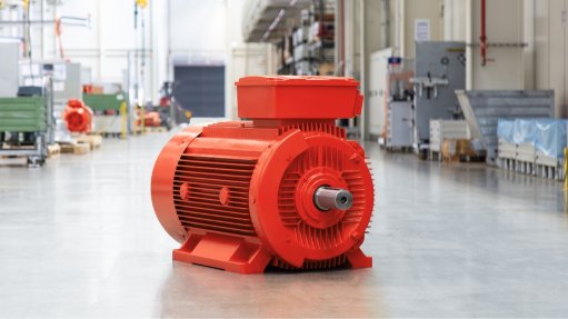 IE3 motor, red, shop floor