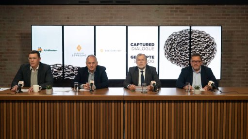 Solidarity Movement COO Werner Human, Solidarity CEO Dirk Hermann, Solidarity Movement chairperson Flip Buys & AfriForum CEO Kallie Kriel