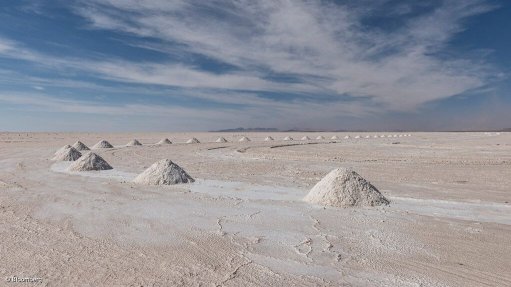 Lithium salt flats in South America
