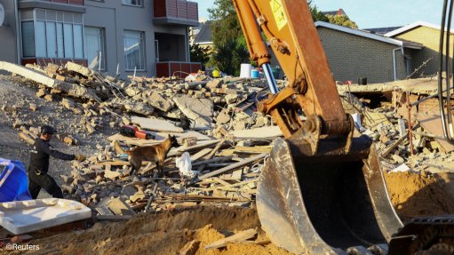 collapsed building in George