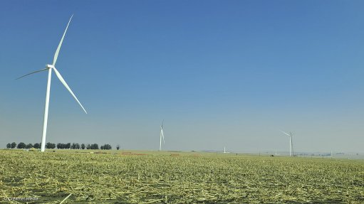 An image of wind turbines at the Ummbila Emoyeni project 