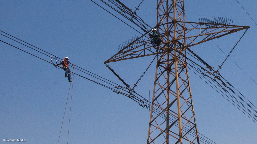 Workers on the powerlines
