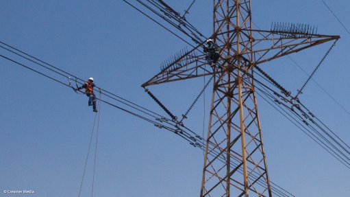 Workers on the powerlines