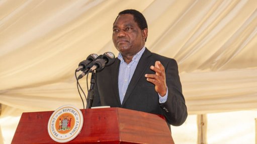An image of Zambia President Hakainde Hichilema at Kansanshi Mining 