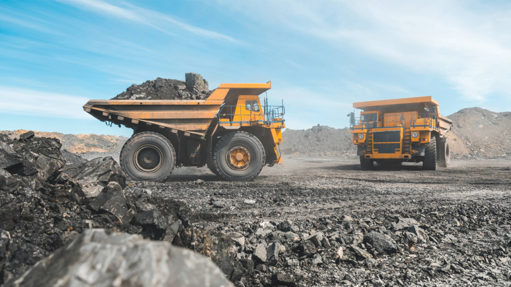 Image of heavy mining trucks
