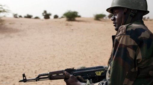 A Mali soldier on patrol