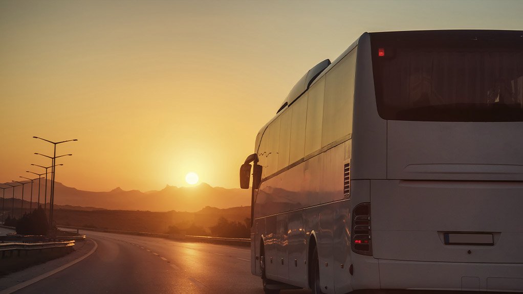 Bus driving on a road