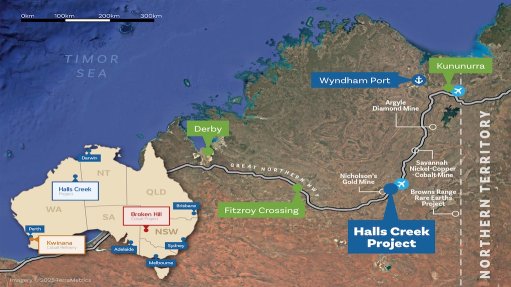 Location map of the Halls Creek project
