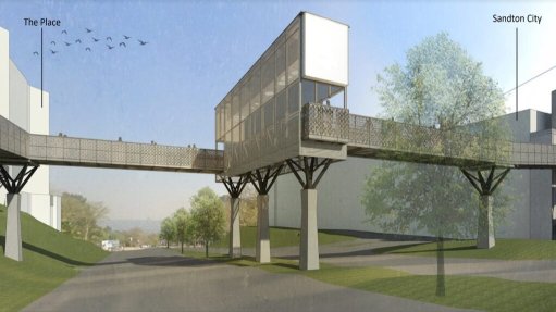 Architect rendering of Sandton Drive bridge