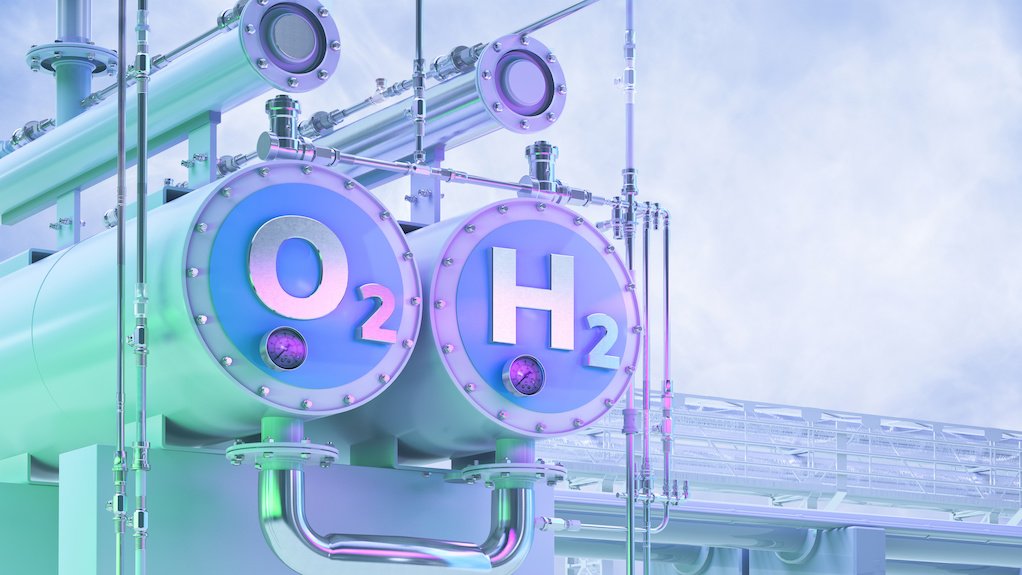 Image of green hydrogen electrolysis