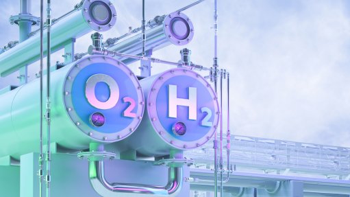 Image of green hydrogen electrolysis