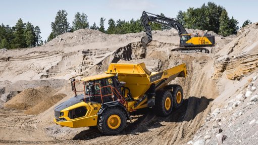 Volvo articulated hauler on site