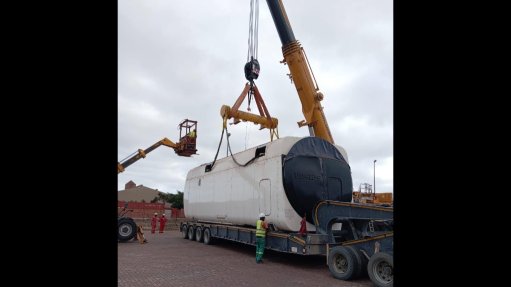 The above image depicts the construction of a wind turbine