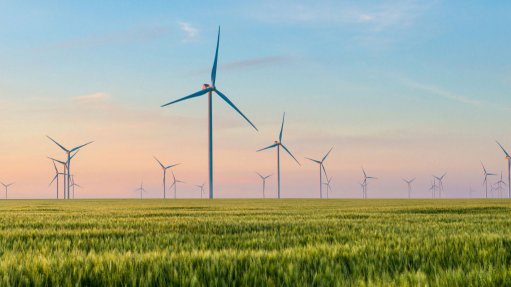 The above image depicts a wind farm