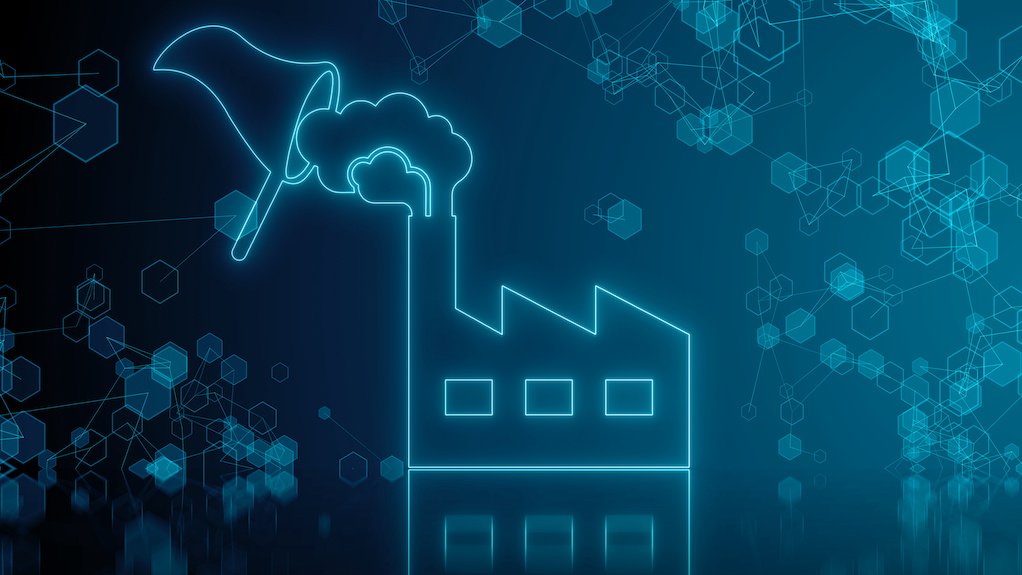 Computer generated graphic of carbon capture facility