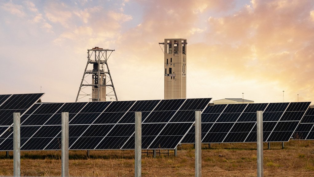 South Deep gold mine with solar panels