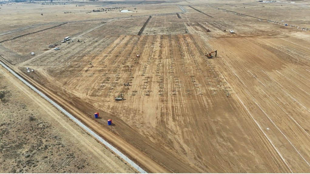 157 MW Khauta West solar PV facility under construction